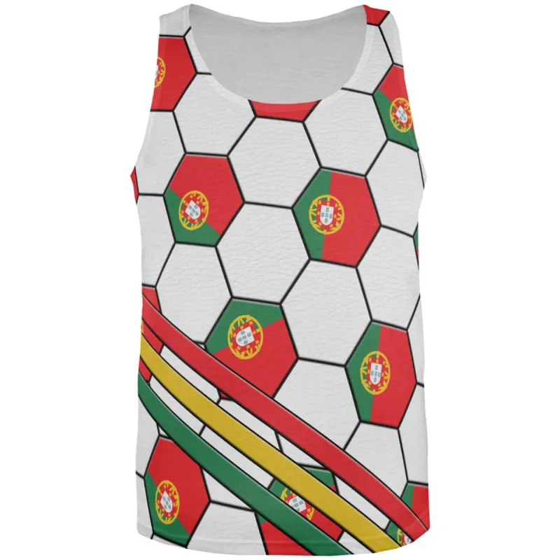 World Cup Portugal Soccer Ball All Over Mens Tank Top sold by Old Glory