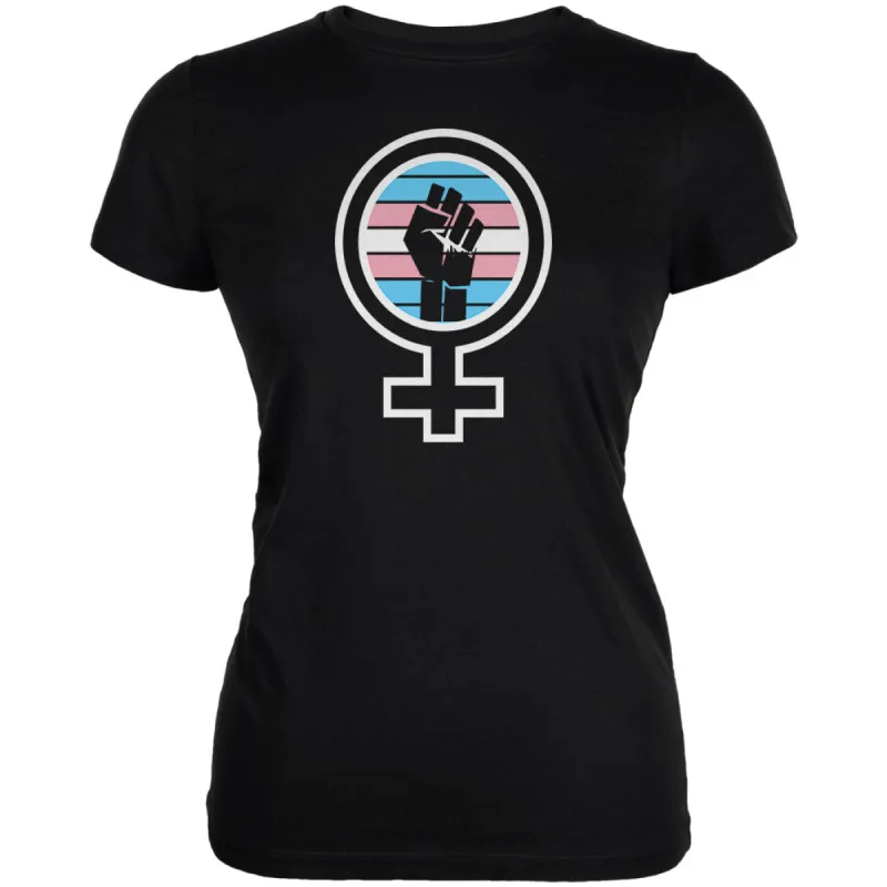 Feminist Raised First 70's Retro Sun Trans Flag Juniors Soft T Shirt sold by Old Glory