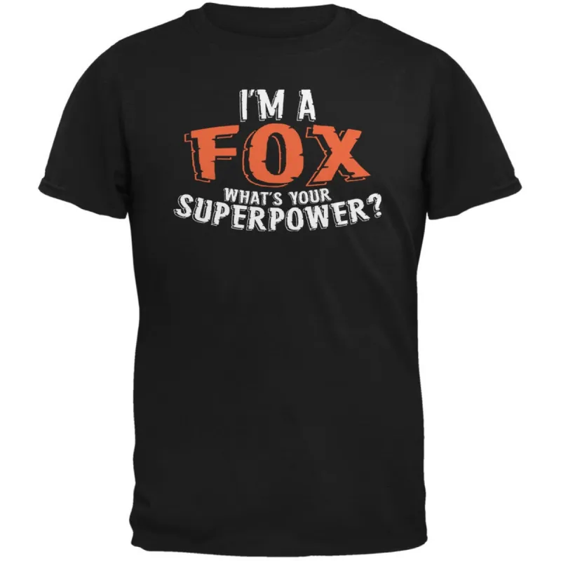 I'm A Fox What's Your Superpower Navy Adult T-Shirt sold by Old Glory
