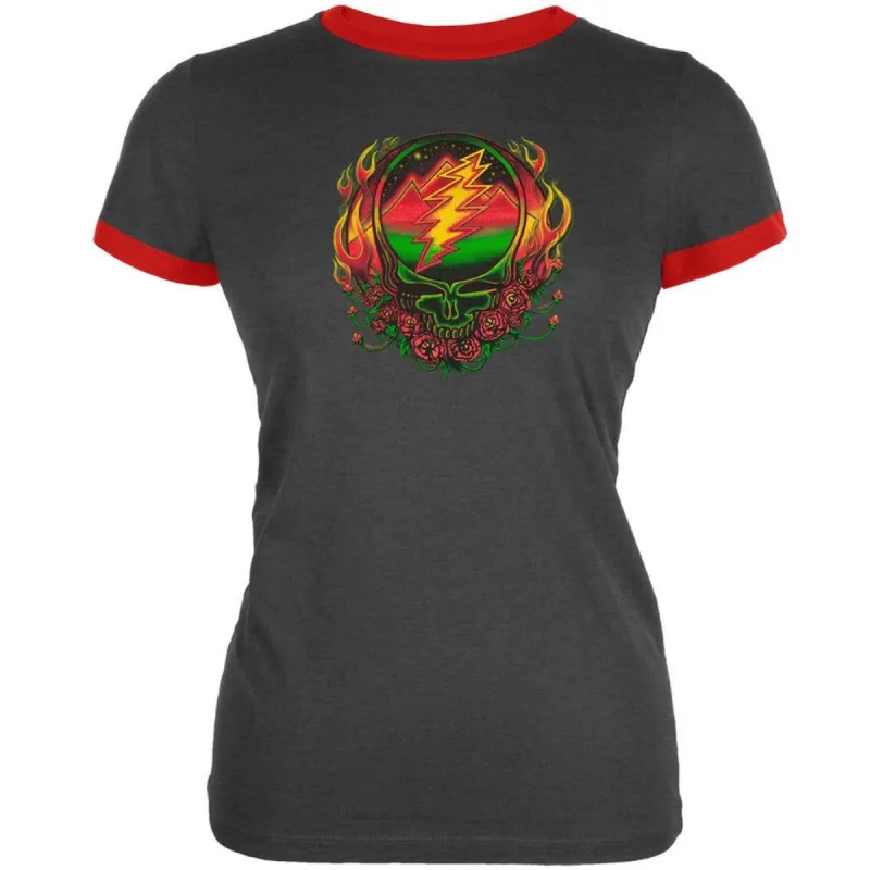 Grateful Dead - Scarlet Fire SYF Black Juniors Ringer T-Shirt sold by Old Glory