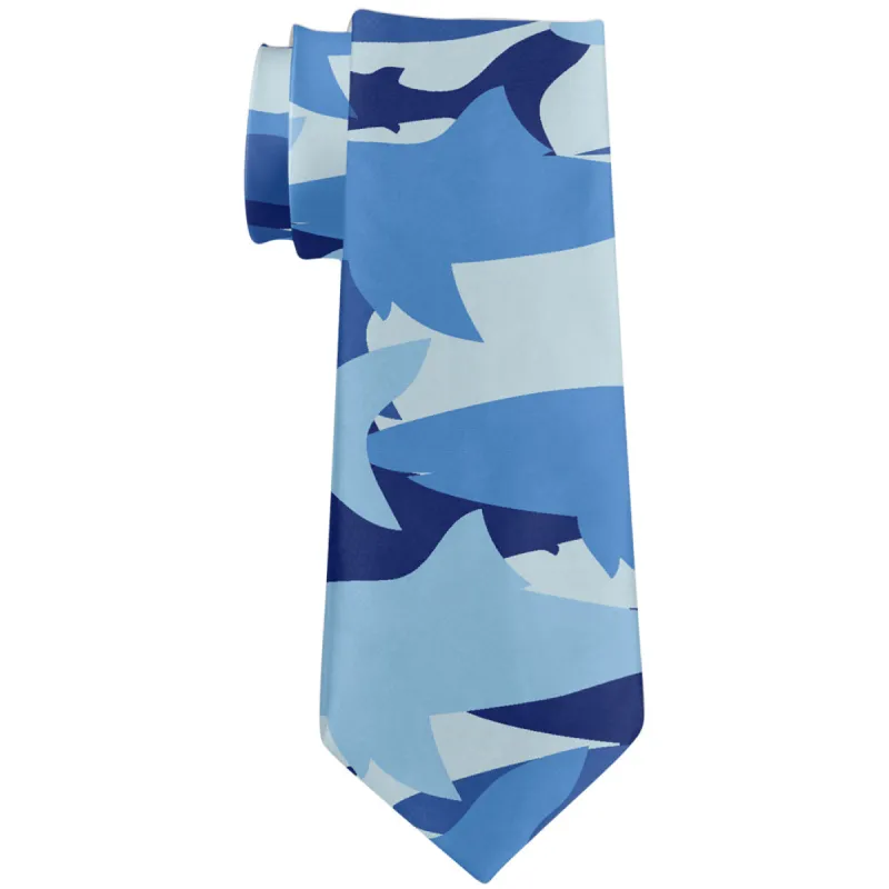 Great White Shark Camo All Over Neck Tie sold by Old Glory