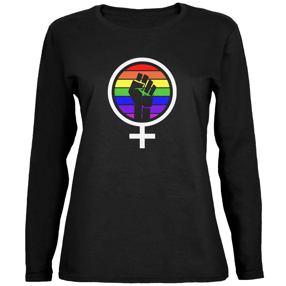 Feminism Raised First 70's Retro Sun Gay Flag Womens Long Sleeve T Shirt sold by Old Glory