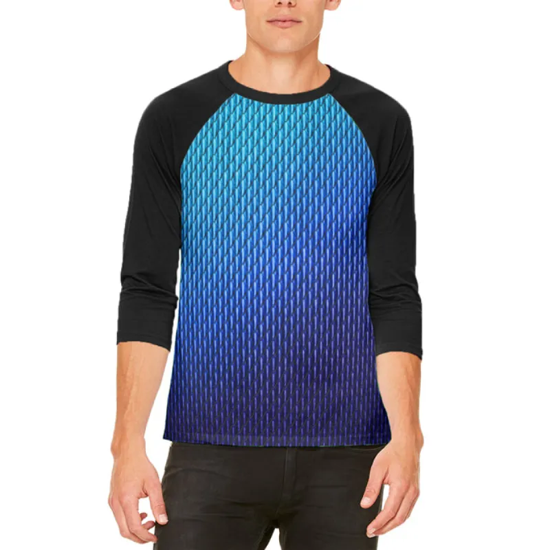 Halloween Blue Ice Dragon Scales Costume Mens Raglan T Shirt sold by Old Glory