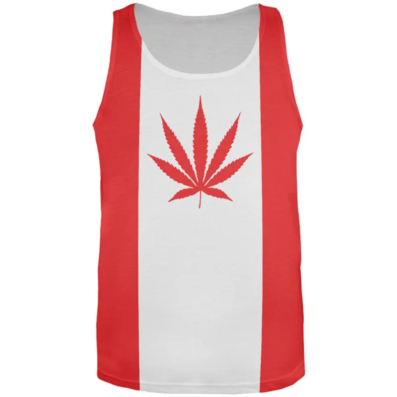 Canada Flag Pot Leaf Marijuana All Over Mens Tank Top sold by Old Glory