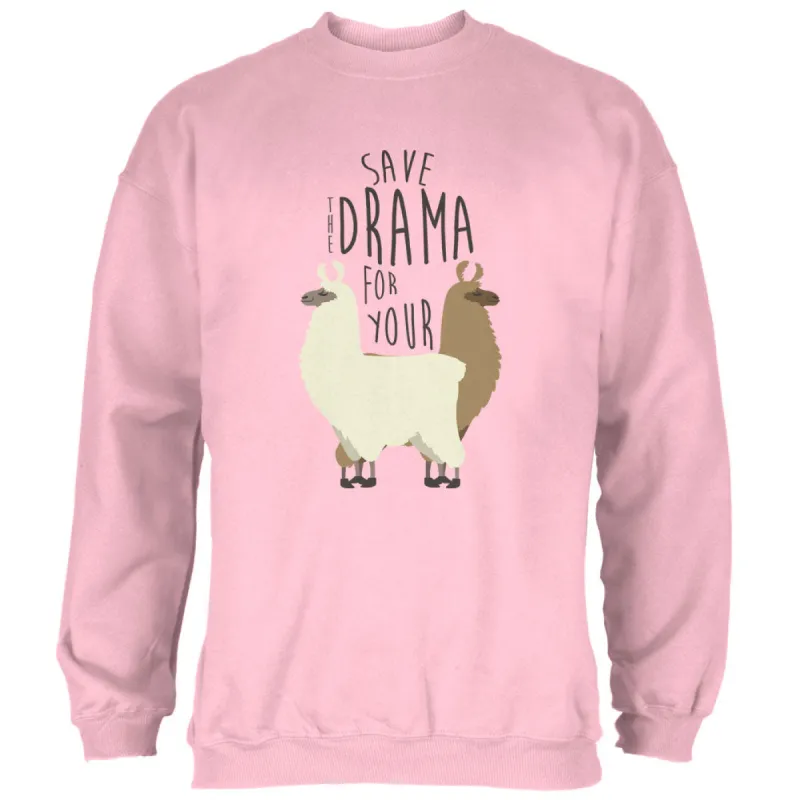 Save the Drama for Your Llama Pun Mens Sweatshirt sold by Old Glory