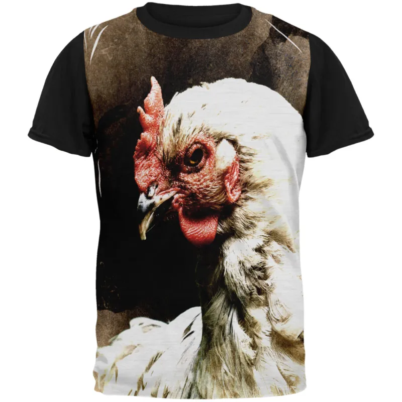 Queen Of The Barnyard Chicken All Over Mens Black Back T Shirt sold by Old Glory