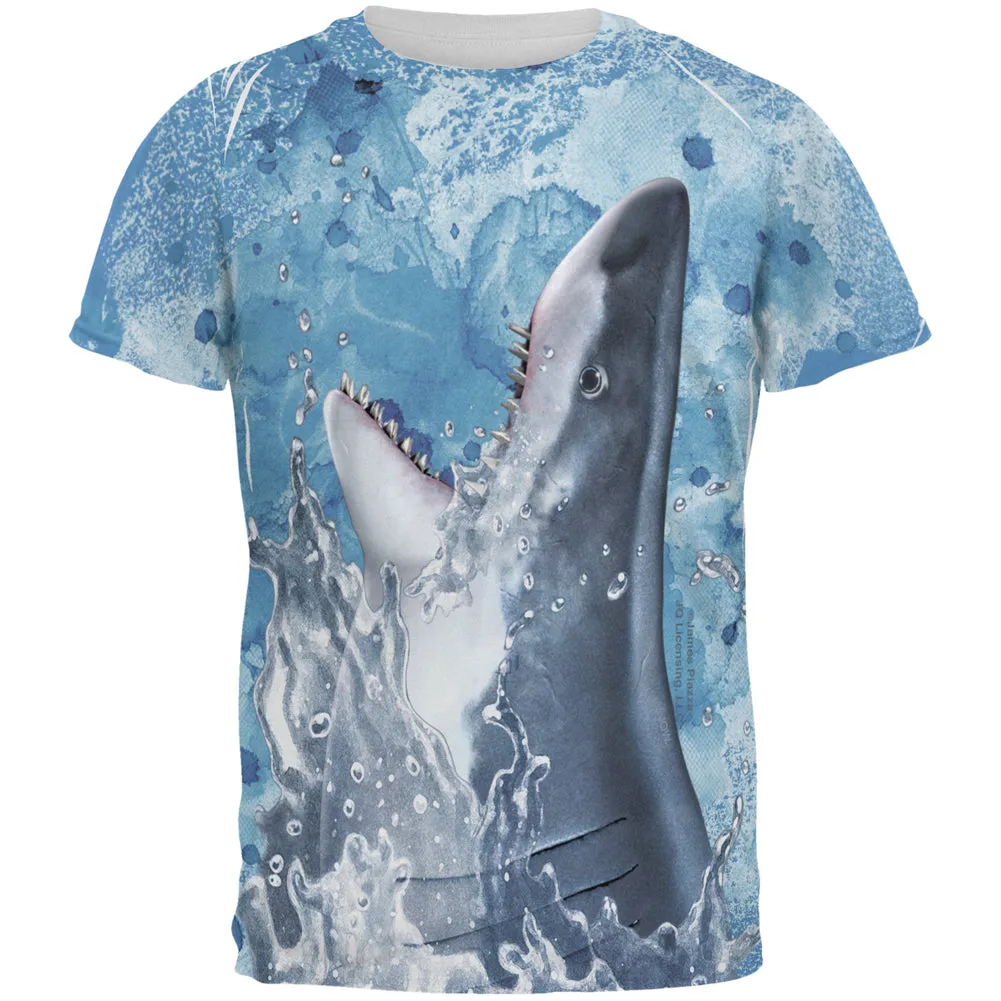 Hungry Great White Shark Breaching All Over Mens T Shirt sold by Old Glory