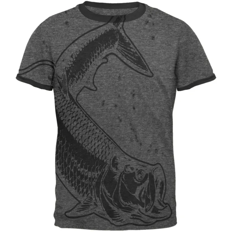 Tarpon Megalops Fish Mens Ringer T Shirt sold by Old Glory