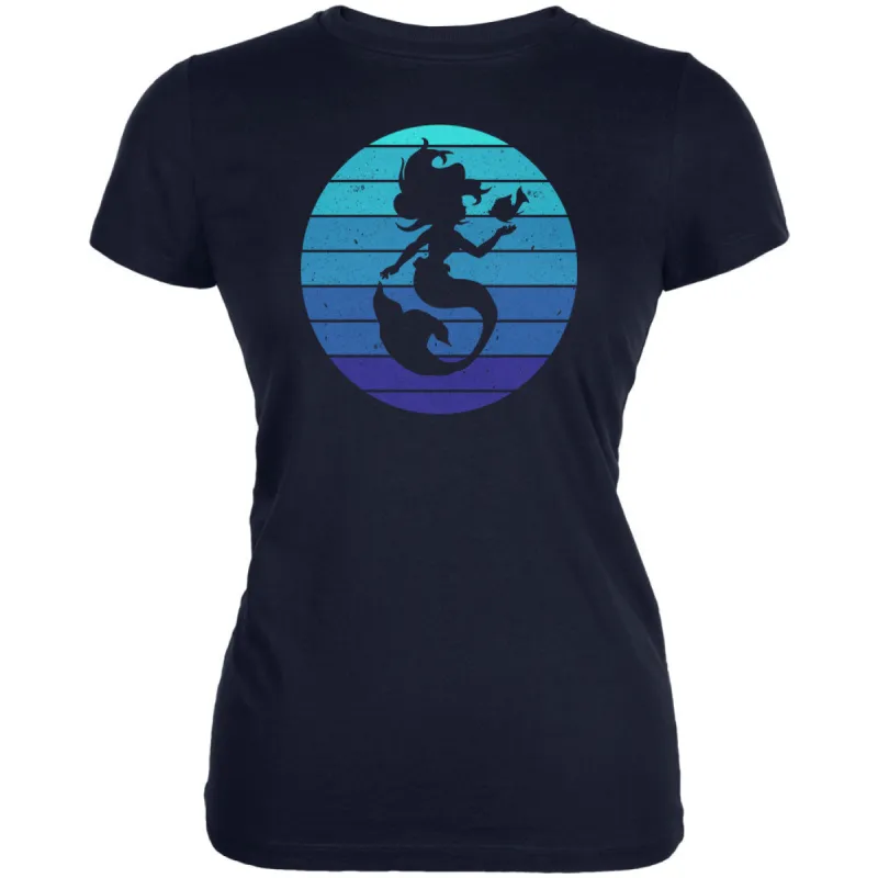 Mermaid Retro Ocean Blues Juniors Soft T Shirt sold by Old Glory
