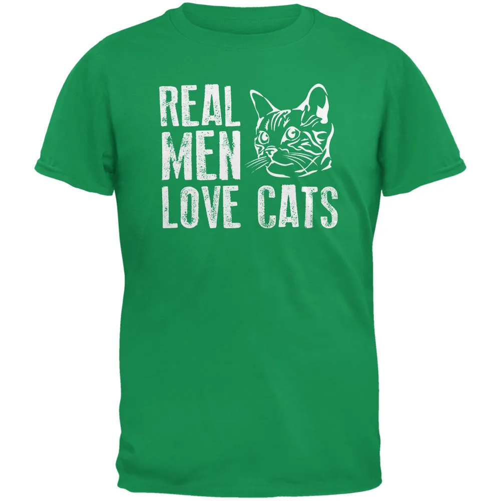 Real Men Love Cats Irish Green Adult T-Shirt sold by Old Glory