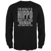 Halloween Human Hippo Costume Mens Long Sleeve T Shirt sold by Old Glory