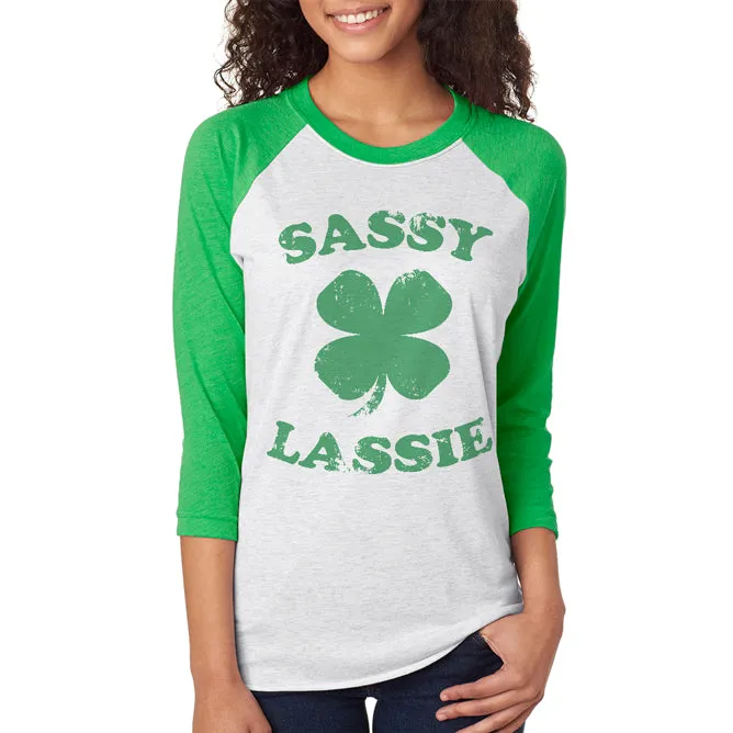 St. Patricks Day Sassy Irish Lassie Unisex Raglan T Shirt sold by Old Glory