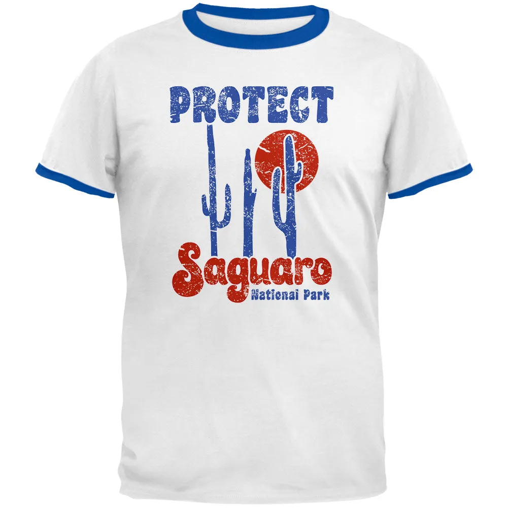 National Park Retro 70s Landscape Protect Saguaro Mens Ringer T Shirt sold by Old Glory product image thumbnail 2