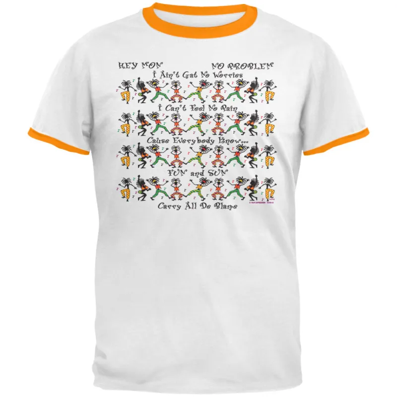 Reggae Carry the Blame Mens Ringer T Shirt sold by Old Glory