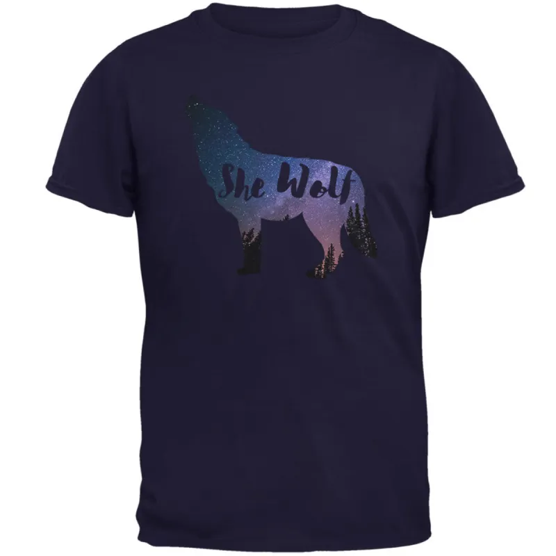 She Wolf Night Sky Landscape Mens T Shirt sold by Old Glory