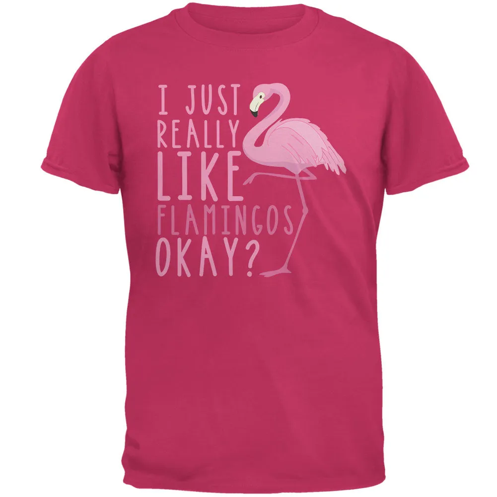 I Just Really Like Flamingos Mens T Shirt sold by Old Glory