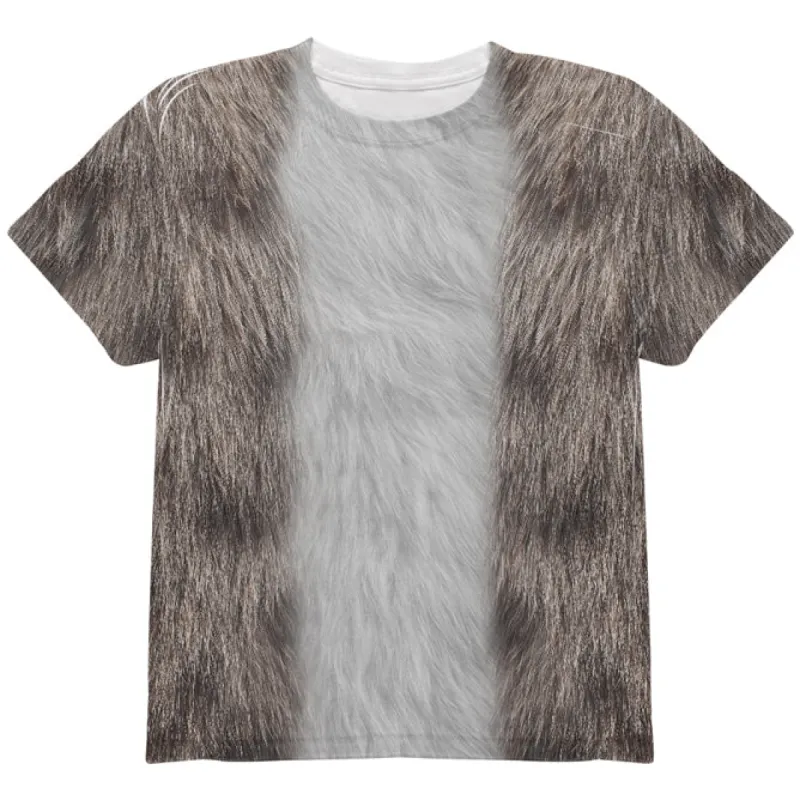 Halloween Costume Grey Cat Costume All Over Youth T Shirt sold by Old Glory