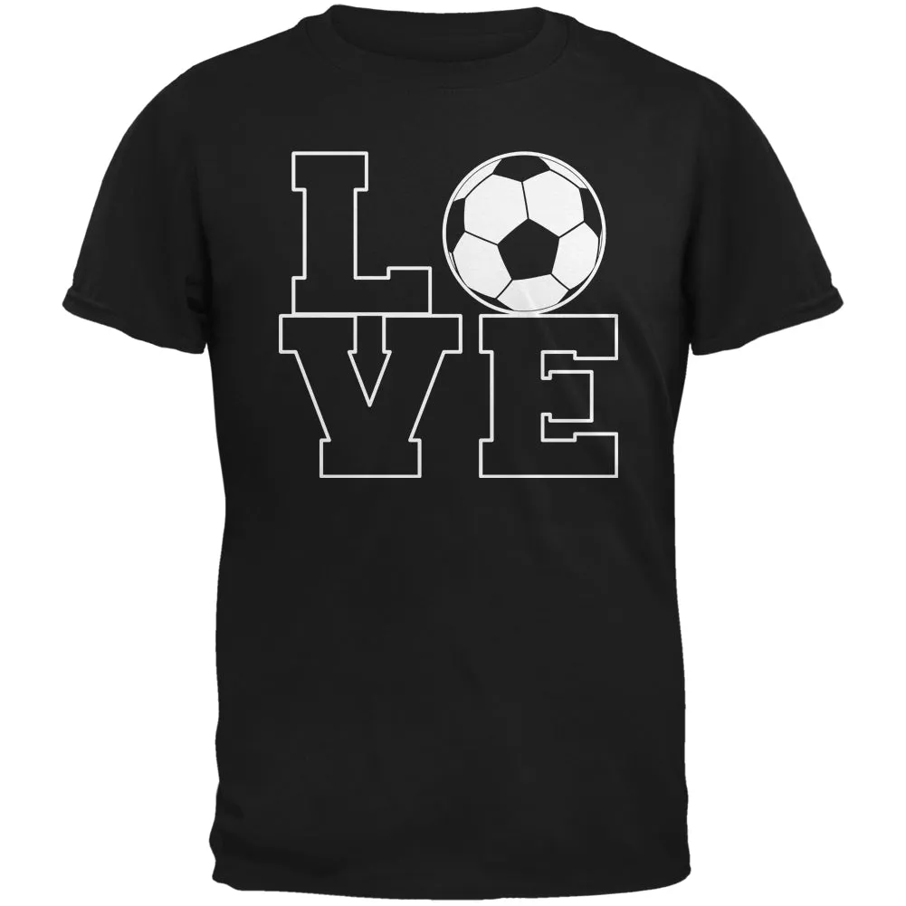 Soccer Love Black Adult T-Shirt sold by Old Glory