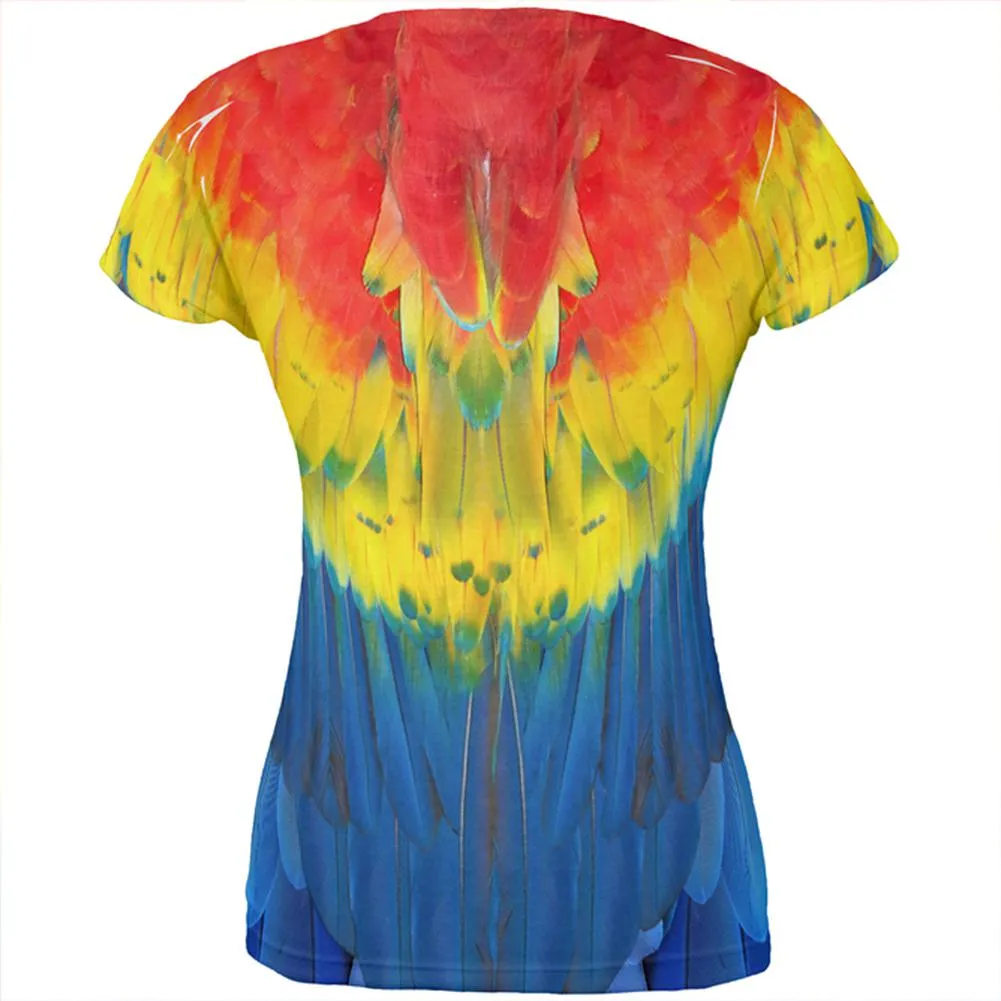 Halloween Scarlet Macaw Parrot Feathers Costume All Over Juniors T Shirt sold by Old Glory product image thumbnail 2