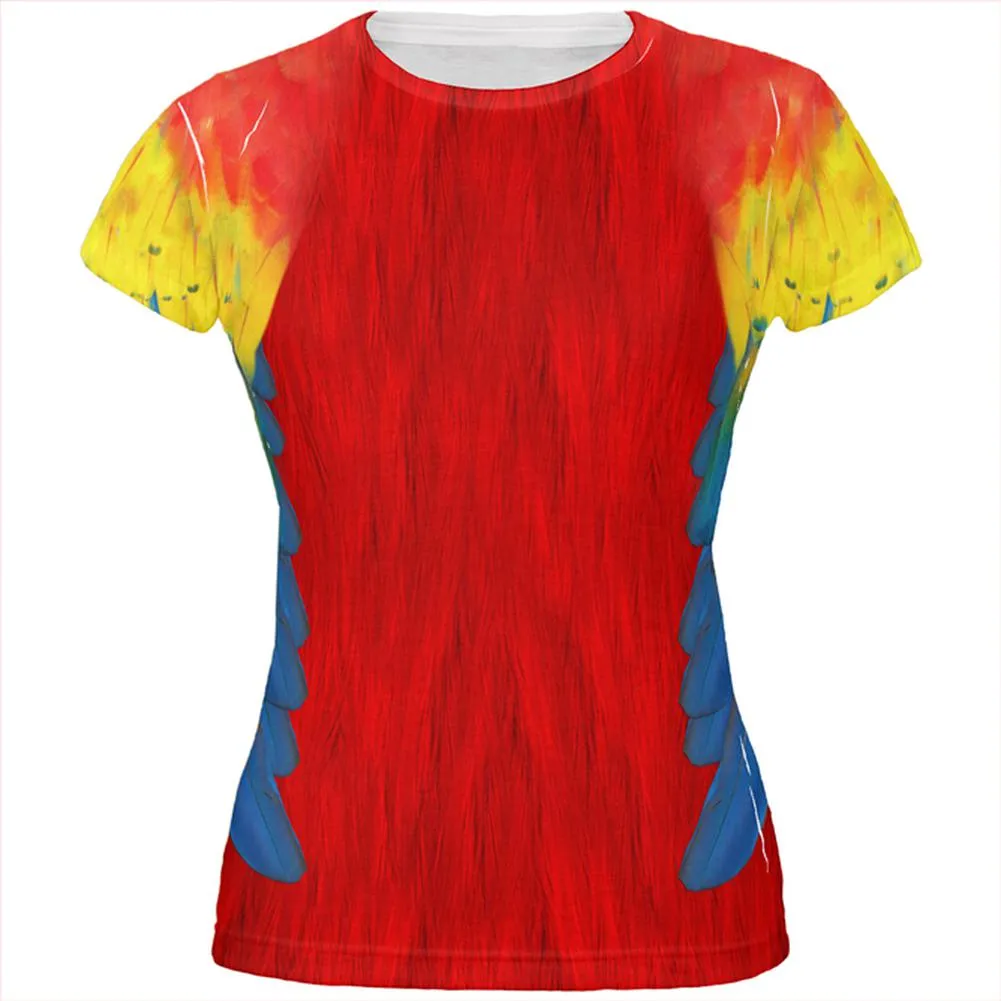 Halloween Scarlet Macaw Parrot Feathers Costume All Over Juniors T Shirt sold by Old Glory