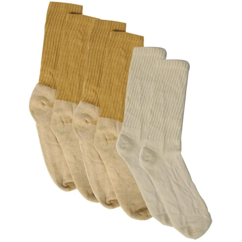 Organic Cotton Crew Socks - Assorted Brown & Cream (3 pk.) sold by Old Glory
