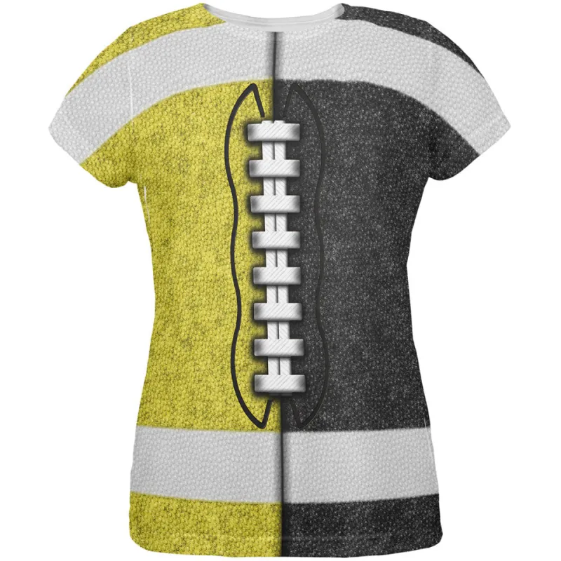 Fantasy Football Team Yellow and Black All Over Womens T Shirt sold by Old Glory