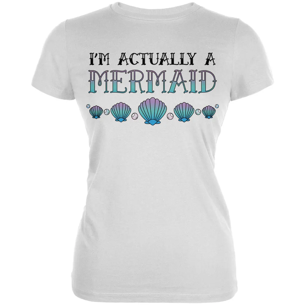 Halloween I'm Actually a Mermaid Juniors Soft T Shirt sold by Old Glory product image thumbnail 4