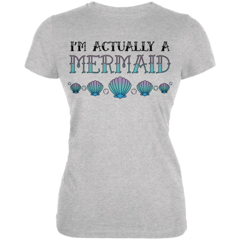 Halloween I'm Actually a Mermaid Juniors Soft T Shirt sold by Old Glory