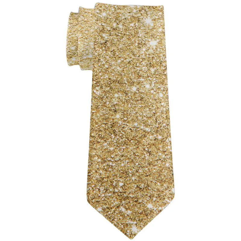 Faux Gold Glitter All Over Neck Tie sold by Old Glory