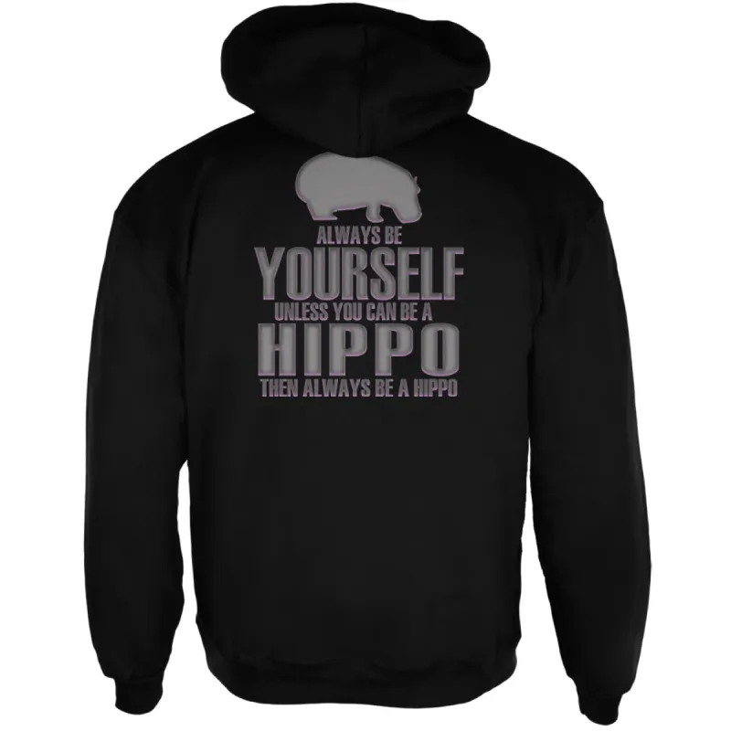 Always Be Yourself Hippo Mens Full Zip Hoodie sold by Old Glory