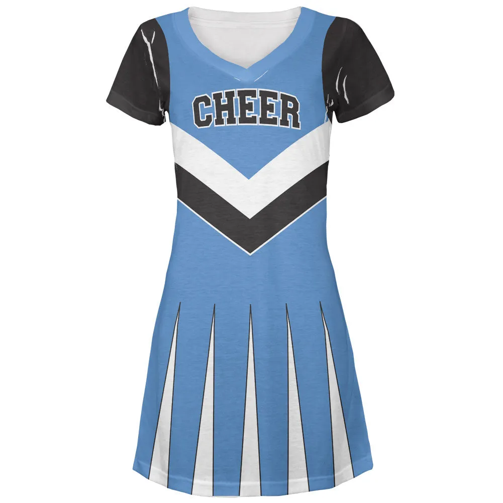 Halloween Cheerleader Costume Carolina Blue Juniors V-Neck Beach Cover-Up Dress sold by Old Glory