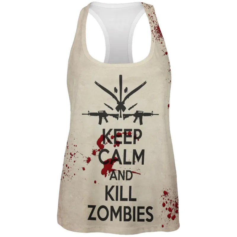 Keep Calm and Kill Zombies All Over Womens Tank Top sold by Old Glory