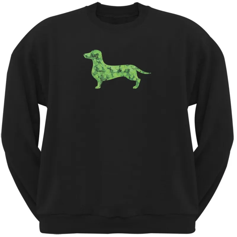 St. Patricks Day - Dachshund Shamrock Black Adult Sweatshirt sold by Old Glory