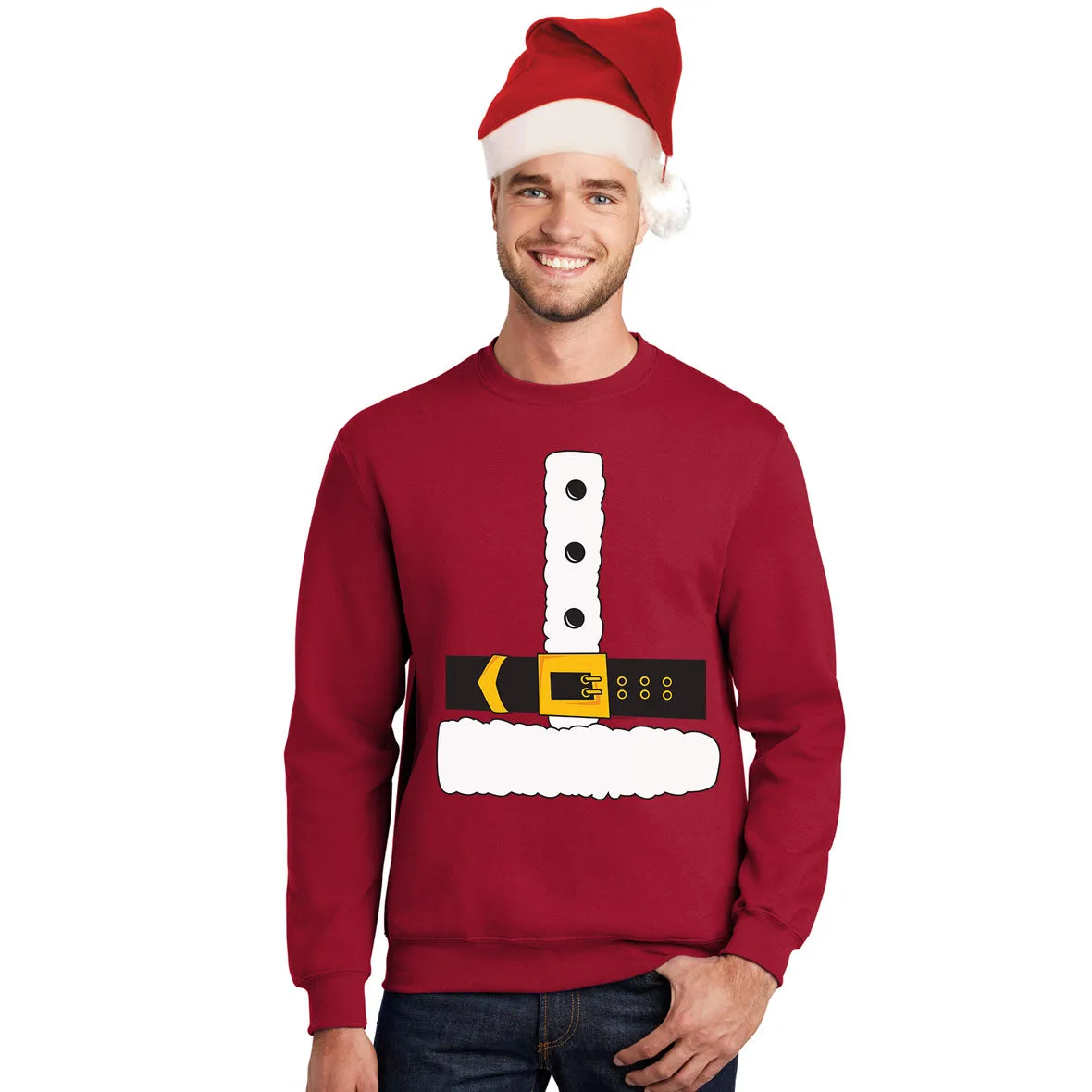 Christmas Costume Santa Claus Big Mens Costume Crewneck Sweatshirt with Santa Hat sold by Old Glory