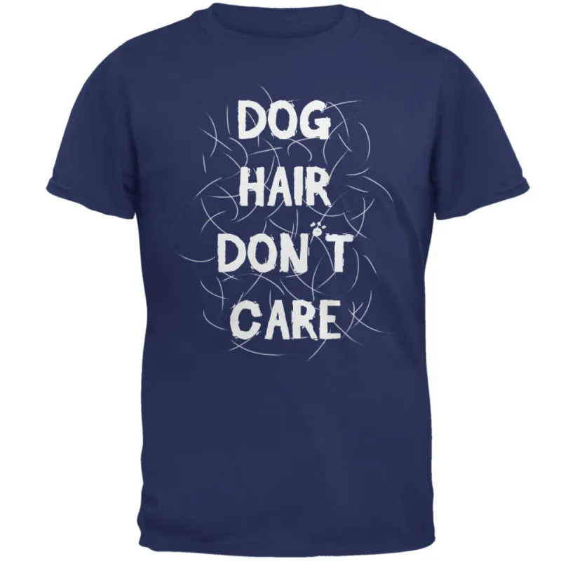 Dog Hair Don't Care Metro Blue Adult T-Shirt sold by Old Glory