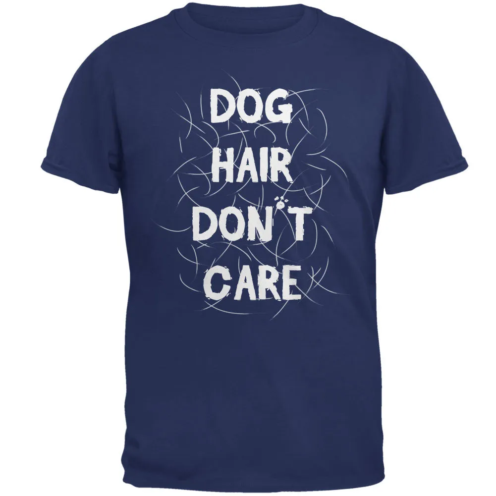 Dog Hair Don't Care Metro Blue Adult T-Shirt sold by Old Glory