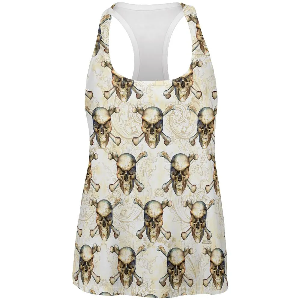 Skull & Crossbones Pattern All Over Womens Work Out Tank Top sold by Old Glory