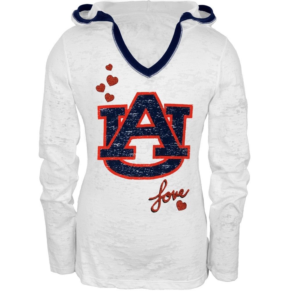 Auburn Tigers - Girls Youth Burnout Hooded Long Sleeve T-Shirt sold by Old Glory