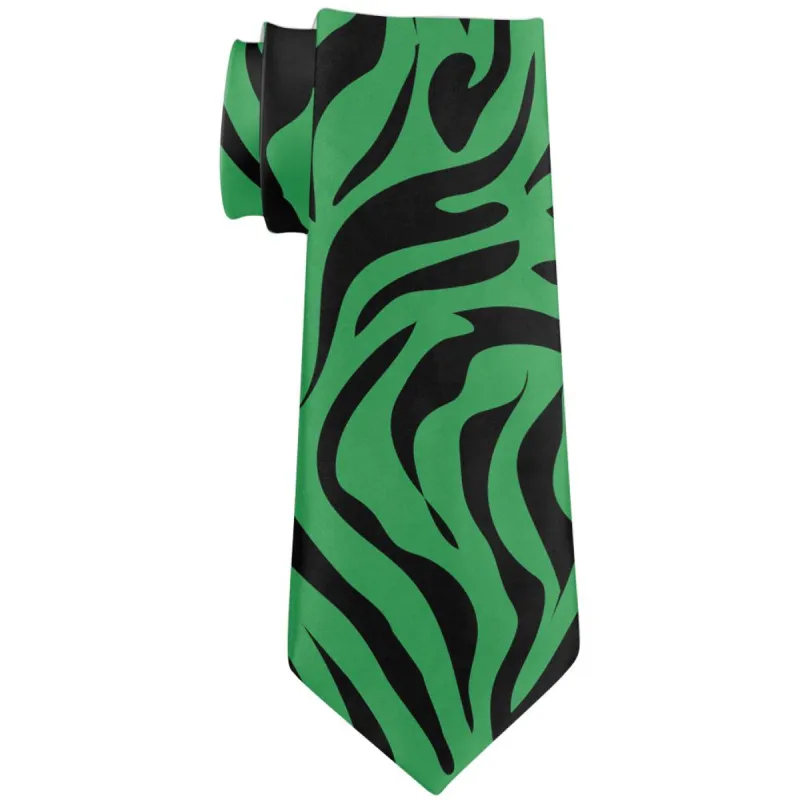 Green Zebra Stripes All Over Neck Tie sold by Old Glory
