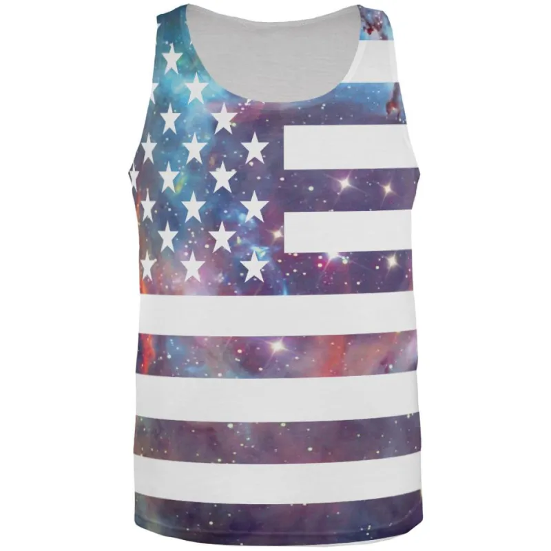 Galaxy American Flag All Over Adult Tank Top sold by Old Glory