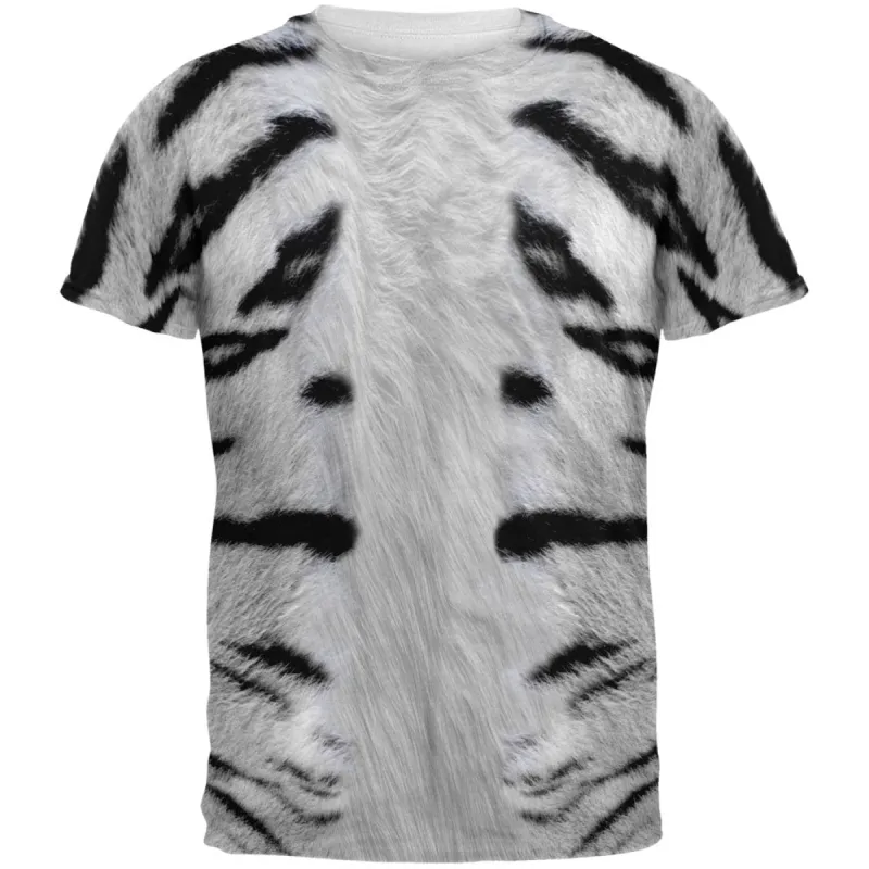 White Siberian Tiger Costume All Over Adult T-Shirt sold by Old Glory