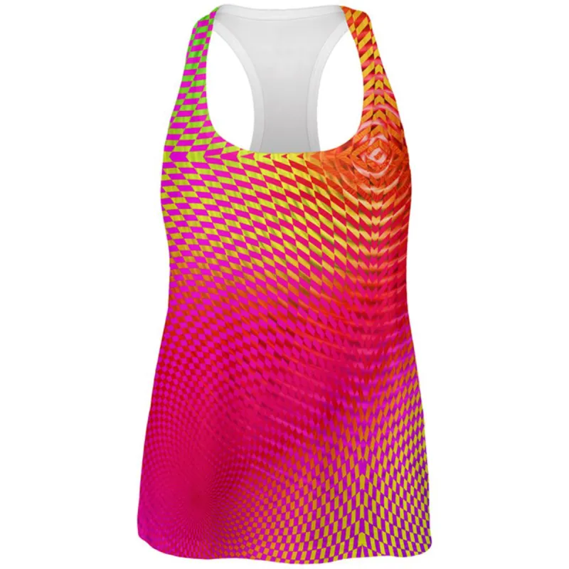 EDM Hypnotic Trance Rainbow Spiral All Over Womens Work Out Tank Top sold by Old Glory