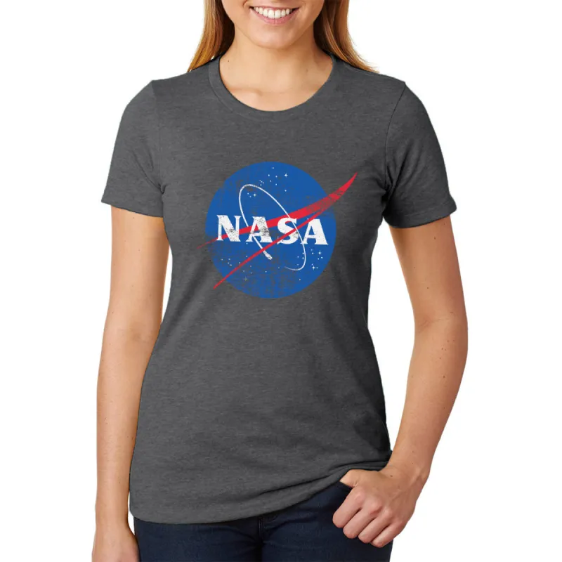 NASA Distressed Logo Womens Heather T Shirt sold by Old Glory