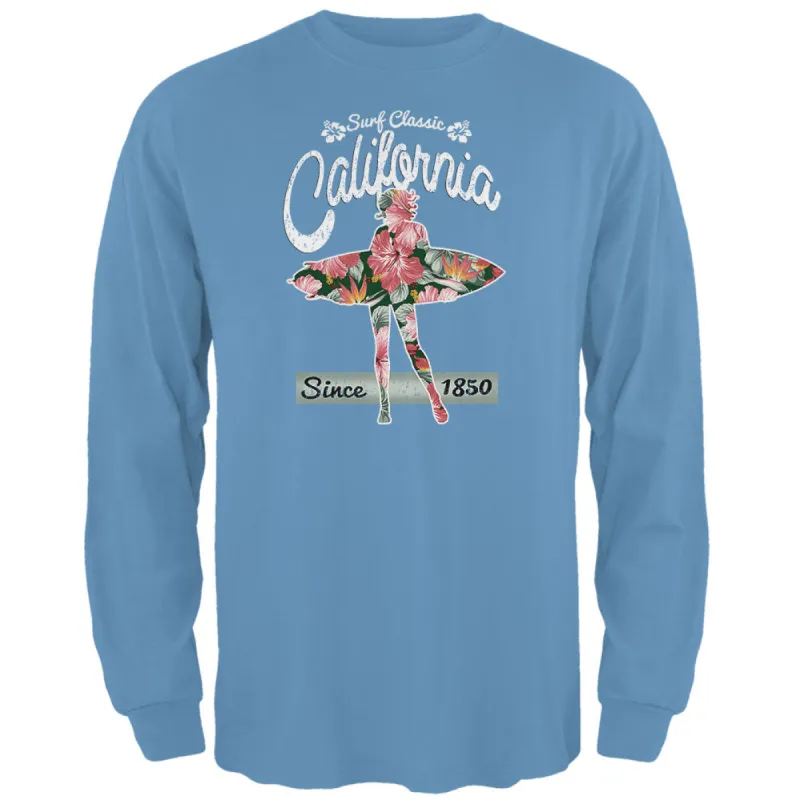Floral Pineapple Surfer California Surf Classic Mens Long Sleeve T Shirt sold by Old Glory