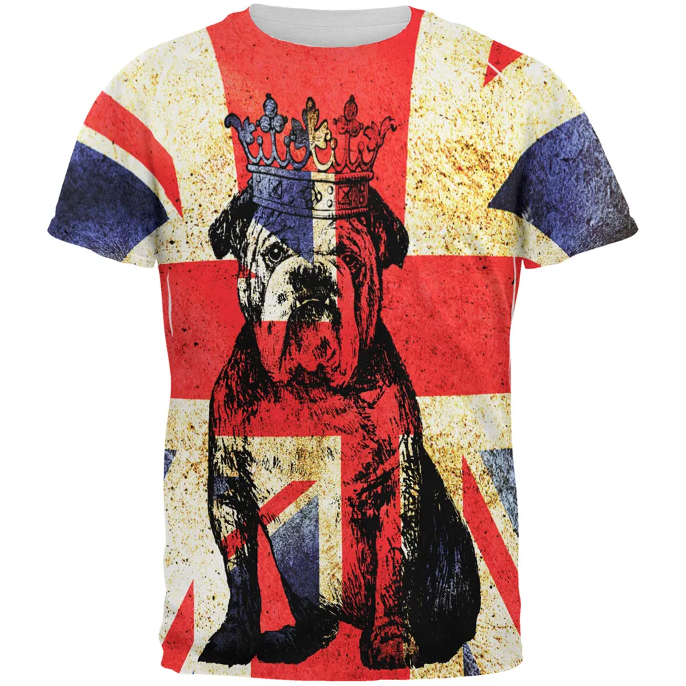 English British Bulldog Crown Grunge Flag All Over Mens T Shirt sold by Old Glory