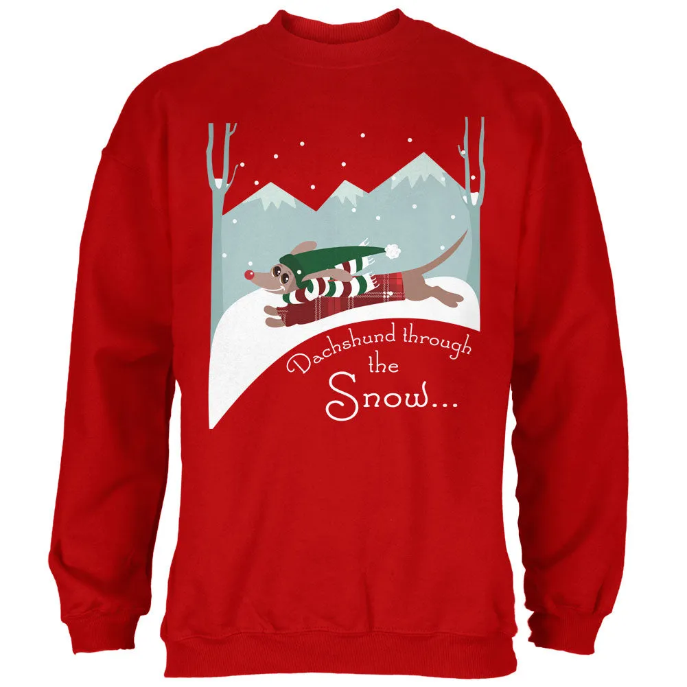 Christmas Dachshund Dashing Through the Snow Mens Sweatshirt sold by Old Glory product image thumbnail 2