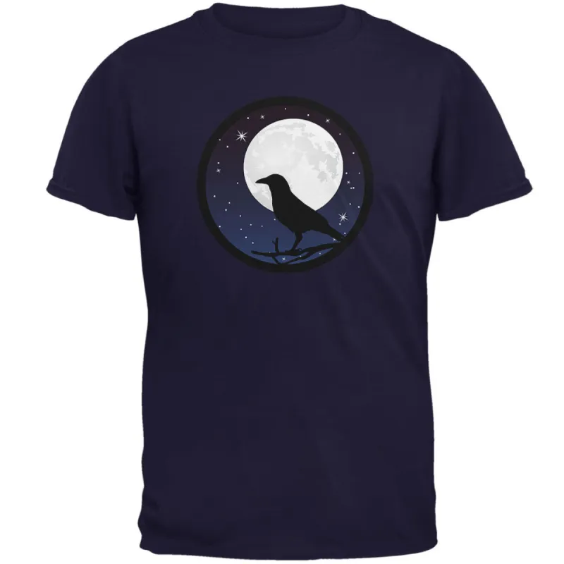 Raven Crow Moon Night Sky Silhoutte Mens T Shirt sold by Old Glory