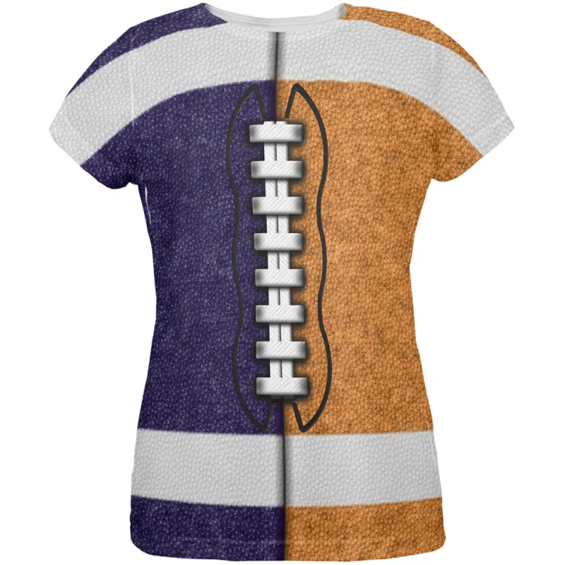 Fantasy Football Team Navy and Orange All Over Womens T Shirt sold by Old Glory