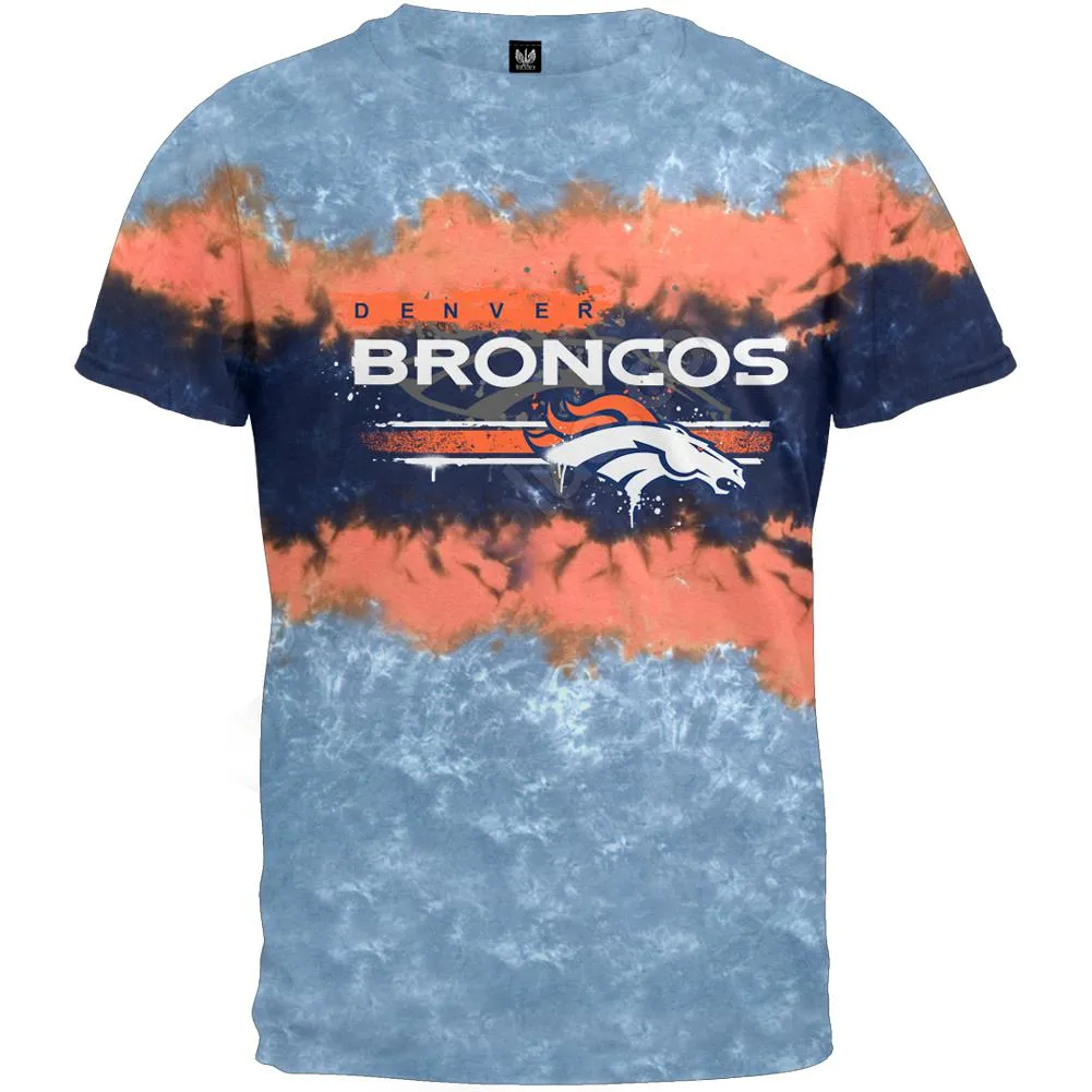 Denver Broncos - Horizontal Stencil Tie-Dye T-Shirt sold by Old Glory