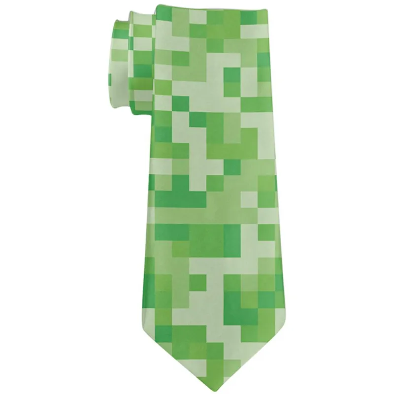 Green Pixels All Over Neck Tie sold by Old Glory